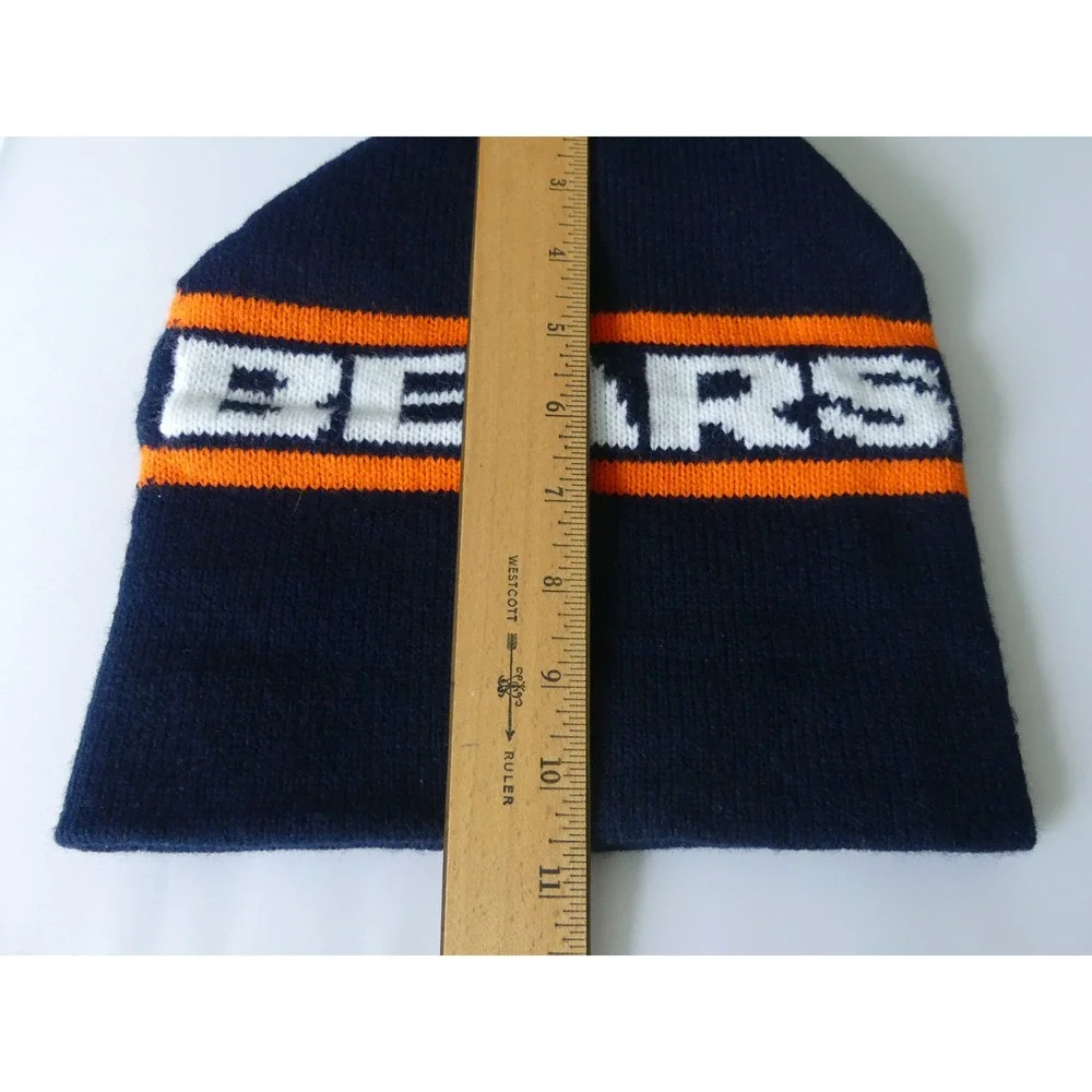 Vintage Chicago Bears Wool Blend Beanie Knit Hat Spellout‎ NFL Football